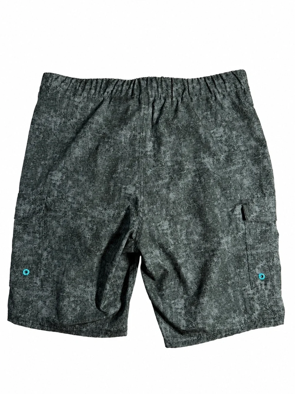 ZeroXposur Men’s Swim Trunks Sz M Gray Black Print Cargo Board Shorts Quick Dry